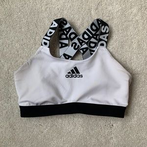 Adidas Black and White Large Bra - High support